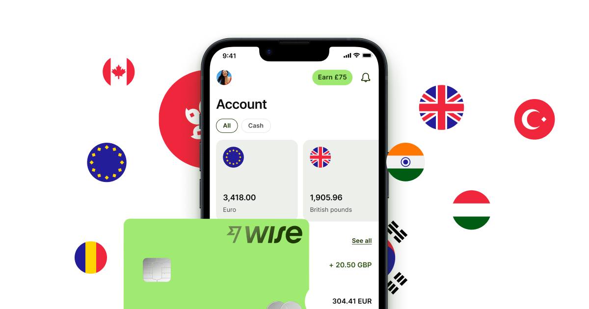 Wise multi currency account and debit card in Wise app
